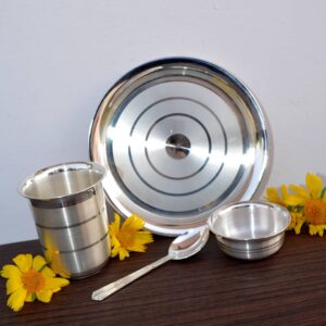 Silver Bowl and Spoon for Baby Feeding